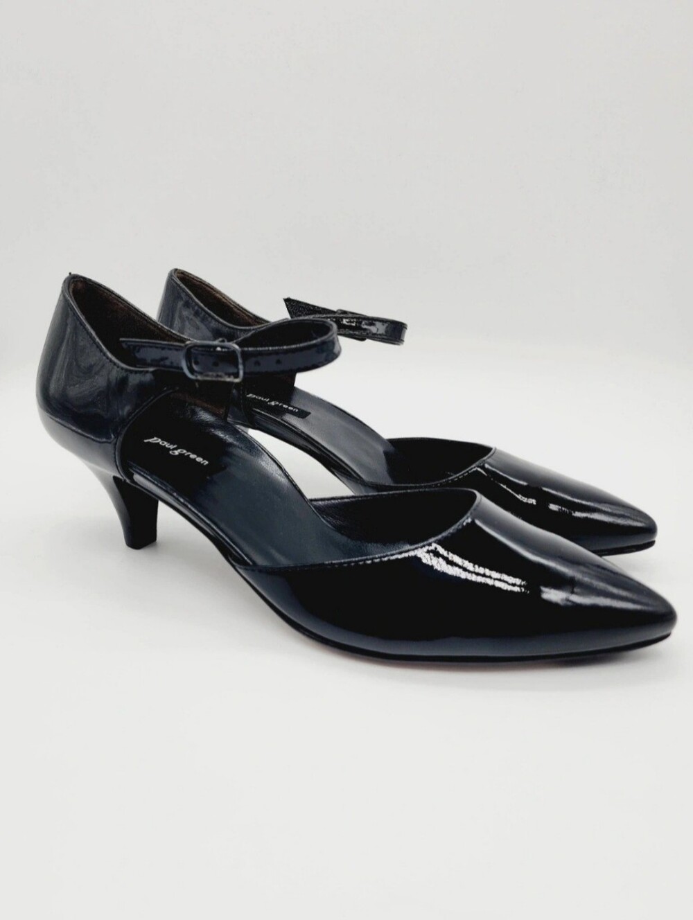 Paul Green Hailey Black Patent Leather Kitten Heel Pumps Size 8.5 NEW